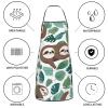 Oudrspo Adorable Sloth Print Angel Wing Apron with Pockets view 4