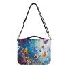 ZIATUBLES XL PU Leather Bible Cover with Shoulder Strap, Retro Flower Butterfly view 2