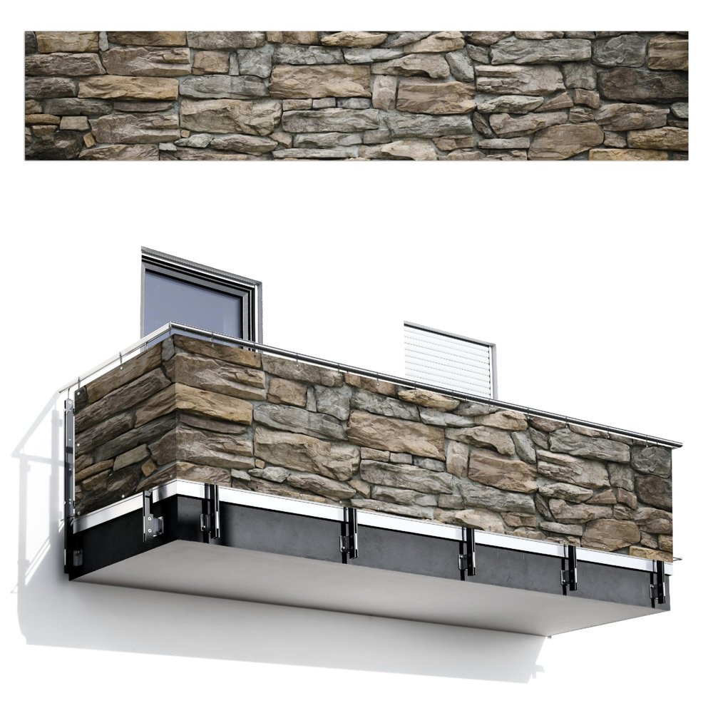 MuchoWow Single-Sided Balcony Privacy Screen, Large Terrace Garden Fence