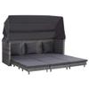 HEFZGDB Pull-Out 3-Seater Sleeper Sofa with Canopy, Gray view 1
