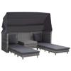 HEFZGDB Pull-Out 3-Seater Sleeper Sofa with Canopy, Gray view 2