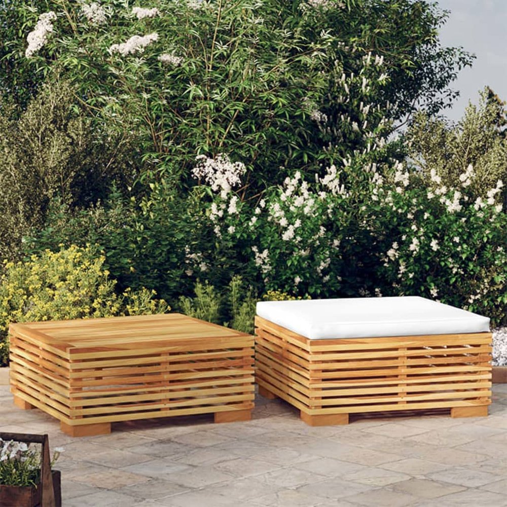 2-Piece Solid Teak Patio Lounge Set with Sofa