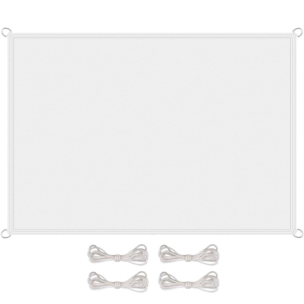 Waterproof Rectangular Sun Shade Sail 5 x 5.5 m, White