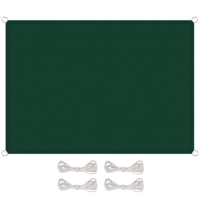 Rectangular Sun Shade Sail with Mounting Ropes, 1.8 x 3 m, Dark Green