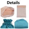 5 Linen-Look Drawstring Bags, Gift and Jewelry Pouches, Orange, 15 x 35 cm view 4