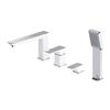 Omnires PM7432CRB Parma 4-Hole Bathtub Faucet, Chrome/White view 1