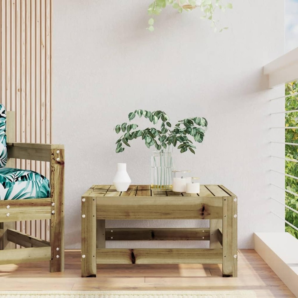 HEFZGDB Garden Ottoman, Impregnated Pine Wood, Outdoor Lounge Seat