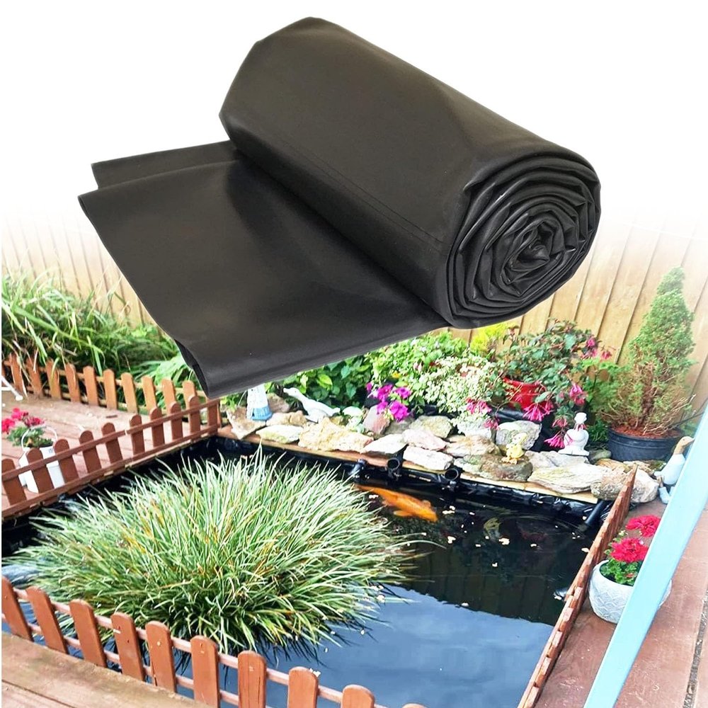 3x6 m Black HDPE Pond Liner, Waterproof UV- and Weather-Resistant Film for Fish Ponds, Wells and Waterfalls (23 x 36