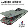 Case Compatible with Huawei Pura 70 Ultra 5G and Huawei P70 Art, Zipper, Card Slots, Built-In Magnet, Kickstand, Black view 4