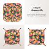 Colorful Peach-Print Leather Storage Tray and Desk Organizer view 3