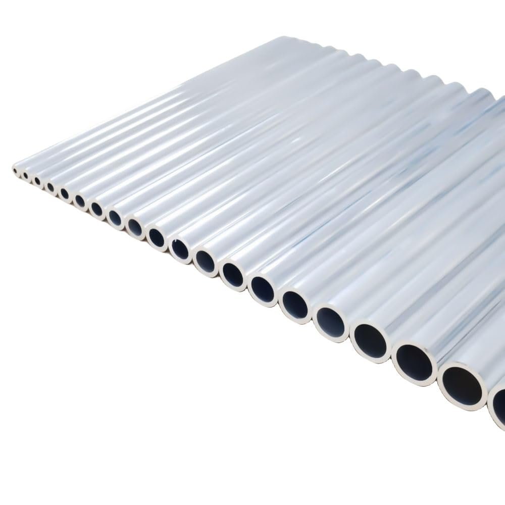 2-Pack 6063 Aluminum Alloy Round Tubes, 22 mm OD x 5 mm ID x 300 mm