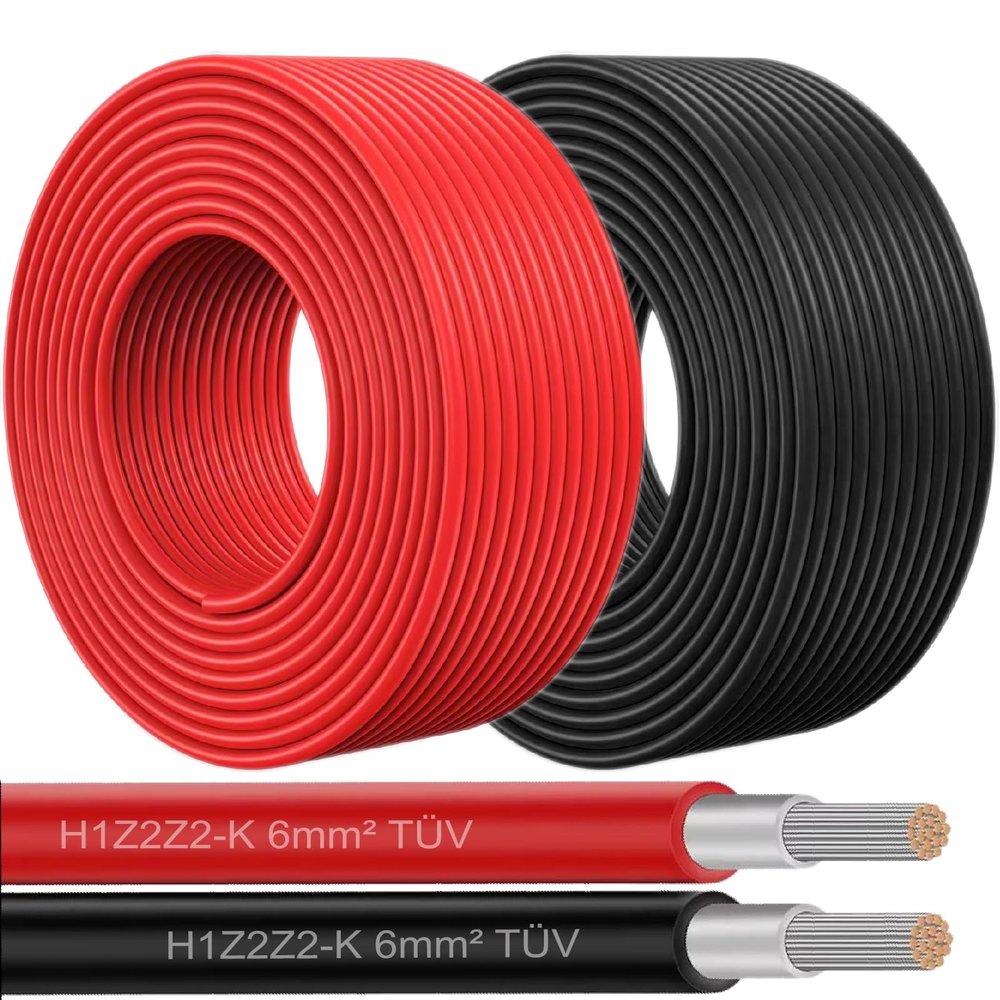 NAUCI Solar Cable for Solar Panels, 4 mm, Red, 100 m