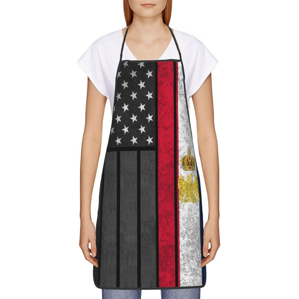 Oudrspo Vintage France, French & American Flag Apron for Women and Men