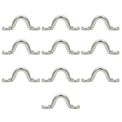 10-Piece M5 304 Stainless Steel Strap Eyes for Boat and Furniture Handles