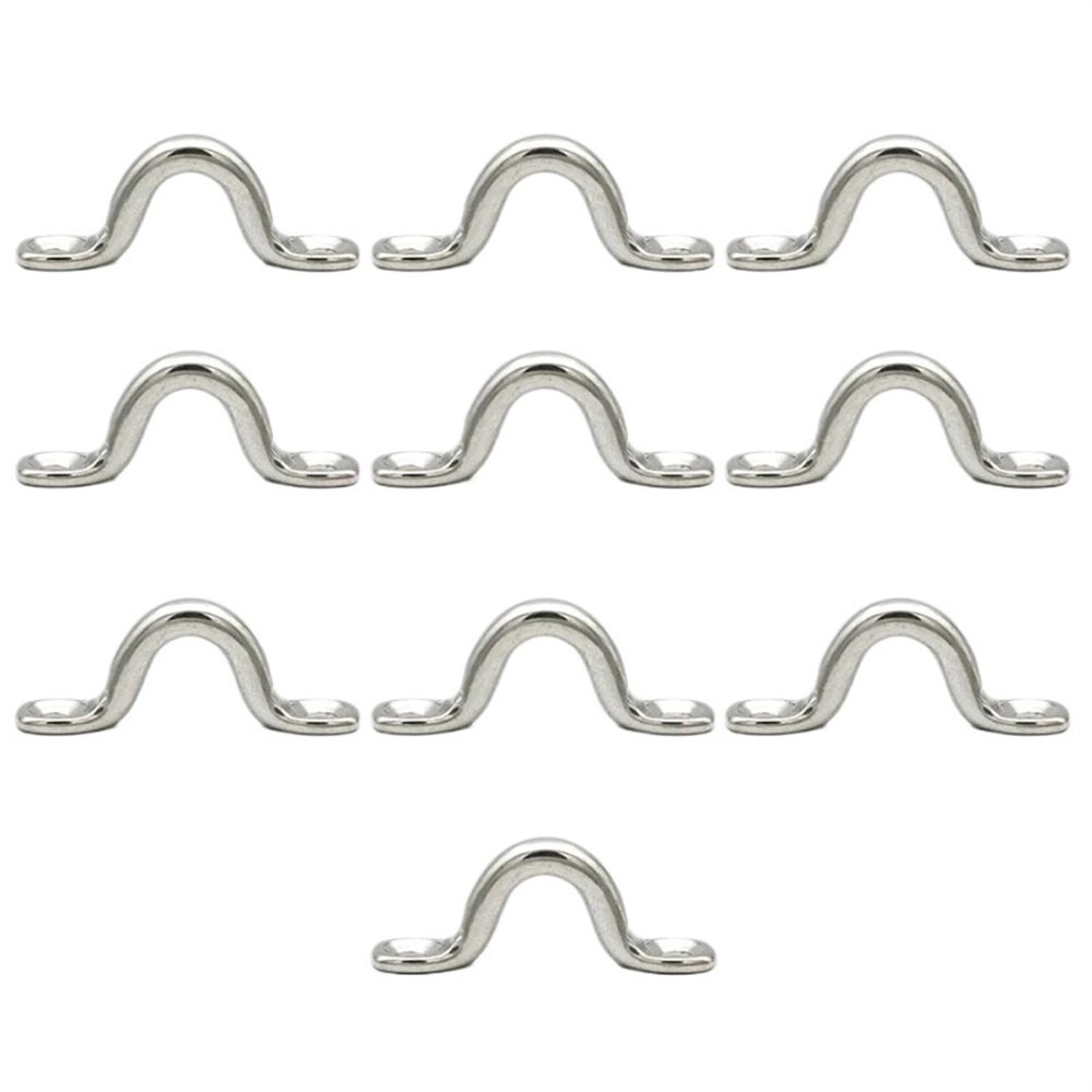 10-Piece M5 304 Stainless Steel Strap Eyes for Boat and Furniture Handles