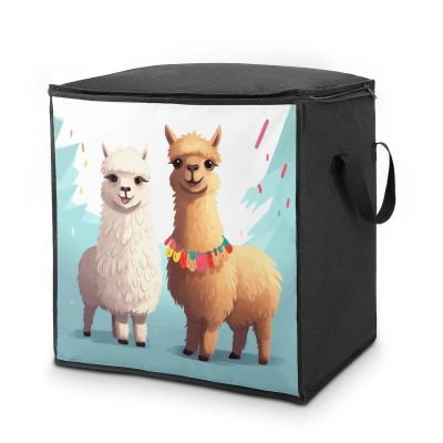 Quilt Storage Bag with Llama-Alpaca Print, Handles and Zipper