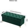 Luxury Velvet Ottoman Bench with Storage for Bedroom and Living Room, Orange, 60 x 40 x 40 cm view 2