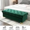 Luxury Velvet Ottoman Bench with Storage for Bedroom and Living Room, Orange, 60 x 40 x 40 cm view 4