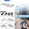 Curved Gray Polycarbonate Door Awning, 150 x 230 cm, Black Aluminum Brackets view 4