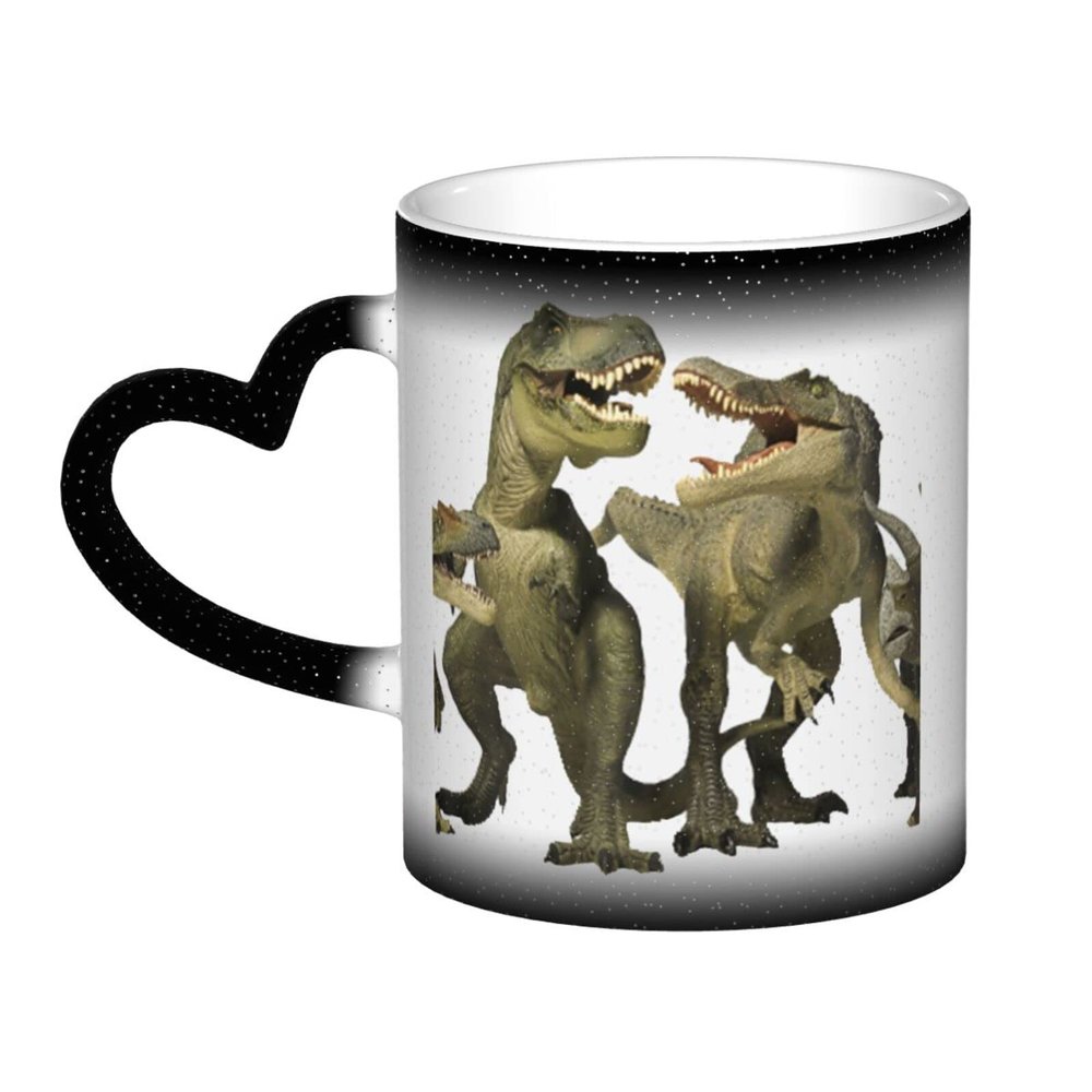 3D Color-Changing Ceramic Mug with Dinosaur Design