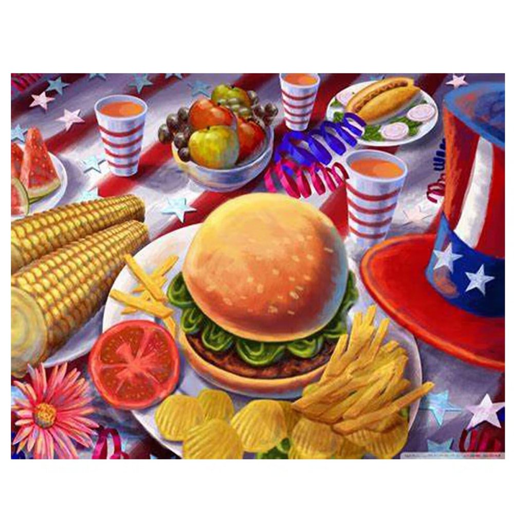Lituor Essen Burger Paint by Numbers Kit for Adults, 40 x 50 cm