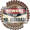 Hard-Hat Sticker “Beware of Mr. Alvarado,” Funny Sticker, 10-Pack, Car Stickers for Men, 6 x 9 cm view 1