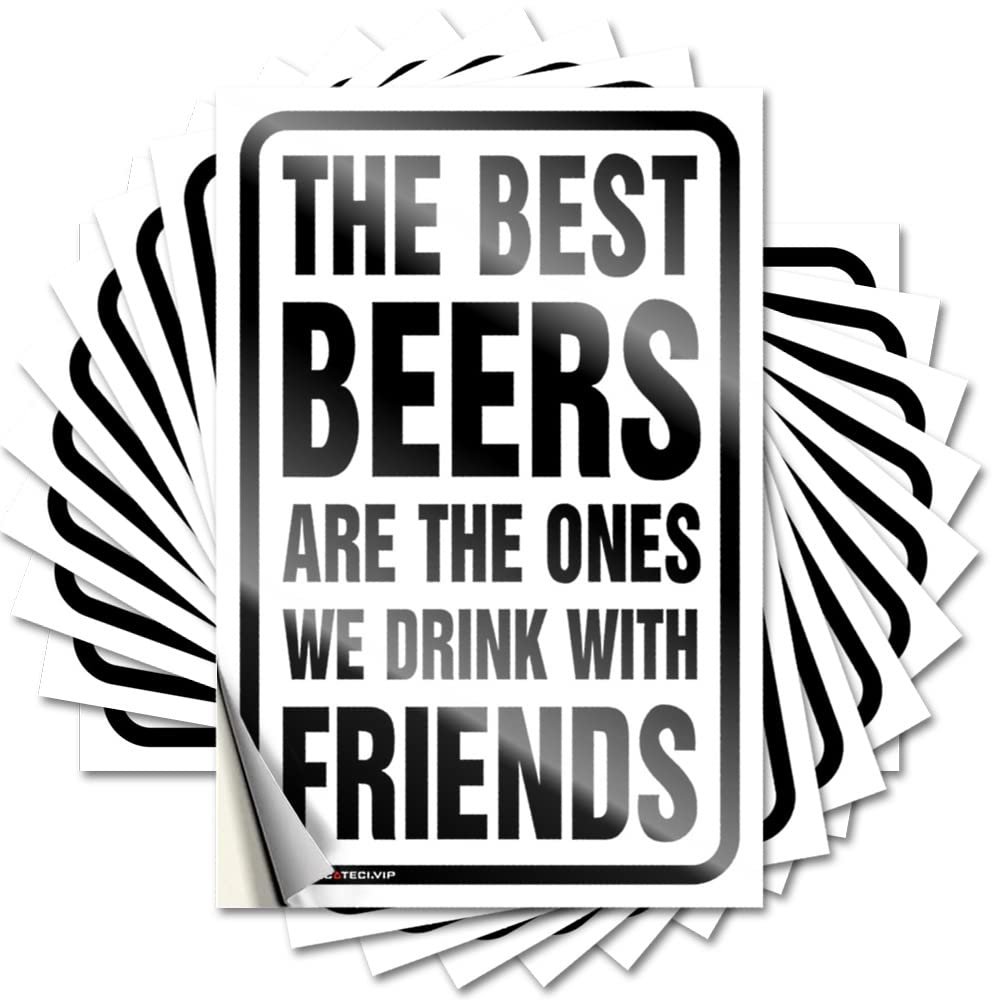 Car Accessories, Funny Coffee Signs with “The Best Beers Are the Ones We Drink with Friends,” 10 Pcs., 6 x 9 cm