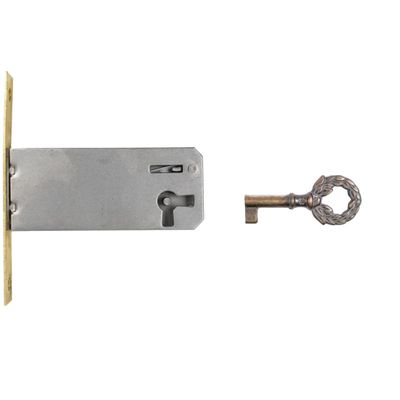 Holzando Furniture Mortise Lock with Key 02.4014, Right-Hand, 70 mm Backset, 22 mm Shaft Length