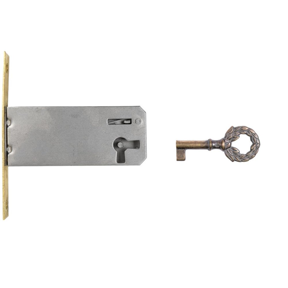 Holzando Furniture Mortise Lock with Key 02.4014, Right-Hand, 70 mm Backset, 22 mm Shaft Length