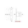 Holzando Furniture Mortise Lock with Key 02.4014, Right-Hand, 70 mm Backset, 22 mm Shaft Length view 3