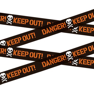 Generic Halloween Warning Tape, Spooky Signs, Party Props
