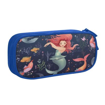 ZHONGSK Large-Capacity Mermaid Pencil Case Organizer for Boys and Girls