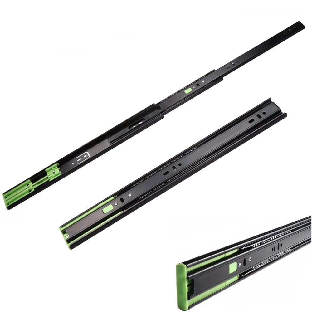 Drawer Slides, 2-Pack, Self-Closing Heavy-Duty, 300/350/400/500 mm, Black