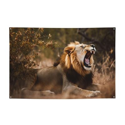 180 x 120 cm Roaring Lion in the Jungle Flag, Single-Sided Printed