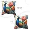 KLAMN Square Peacock-Pattern Throw Pillow Cover with Optional Insert view 3