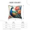 KLAMN Square Peacock-Pattern Throw Pillow Cover with Optional Insert view 4