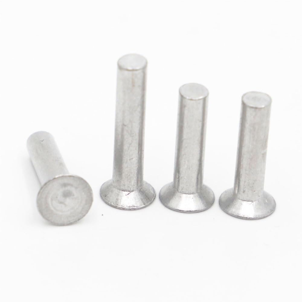 AYYSSM 550-Piece Countersunk Aluminum Solid Rivet Set, M2–M8 (M3, 50 pcs, 8 mm)