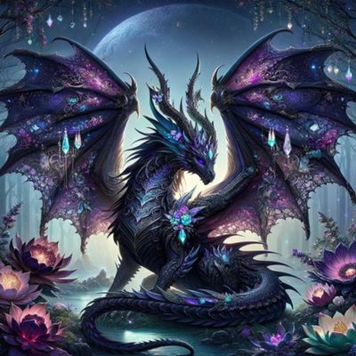 Ekuxom 5D Dragon Diamond Painting Kit for Adults, Round Full Drill, 14 x 14 in