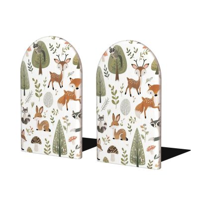 Wooden Bookends, Cartoon Forest Deer