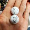 White Turquoise Natural Stone Crystal Sphere view 1