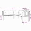 vidaXL Outdoor L-Shaped Sofa Set with Cushions, Black Steel and Textilene view 3
