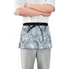 CHIFIGNO Short Apron for Women and Men, 3-Pocket Waiter's Apron, Garden and Florist Apron, Light Blue Shells, One Size view 2