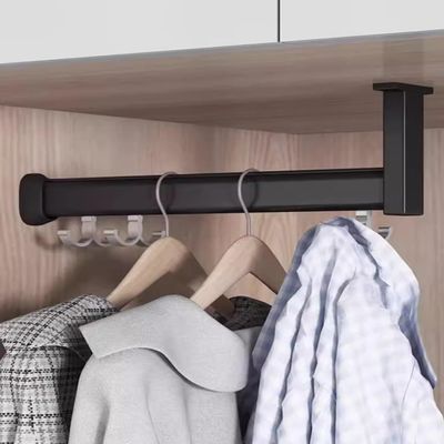 L-Shaped Adjustable-Height Closet Rod, 15–140 cm, Metal, Complete Set