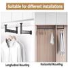 L-Shaped Adjustable-Height Closet Rod, 15–140 cm, Metal, Complete Set view 4