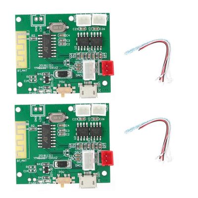 KICHI 1 Pair Power Amplifier Module Board, Bluetooth 5.0, 3.7–5 V, Green