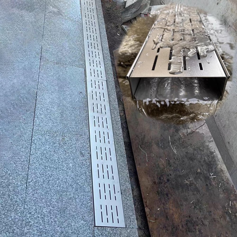 EXCLURA Stainless Steel Drainage Channel Grate, 7 cm W x 5 cm H