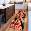 Siunwdiy 3D Carpet Runner for Hallway or Kitchen, Non-Slip, Washable, Floral Pattern, 40 x 340 cm, Pink Rose view 2