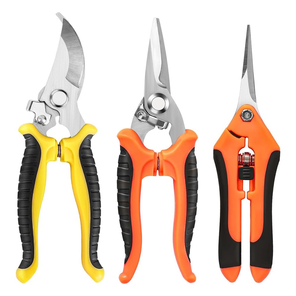Fubdnefvo 3-Pack Stainless Steel Garden Pruning Shears
