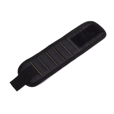 Magnetic Wristband with 5 Magnets, Adjustable, Black