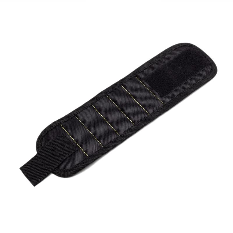 Magnetic Wristband with 5 Magnets, Adjustable, Black